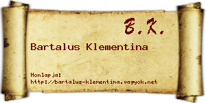 Bartalus Klementina névjegykártya
